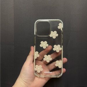 Clear Floral iPhone 15 Pro Max Phone Case - Cream